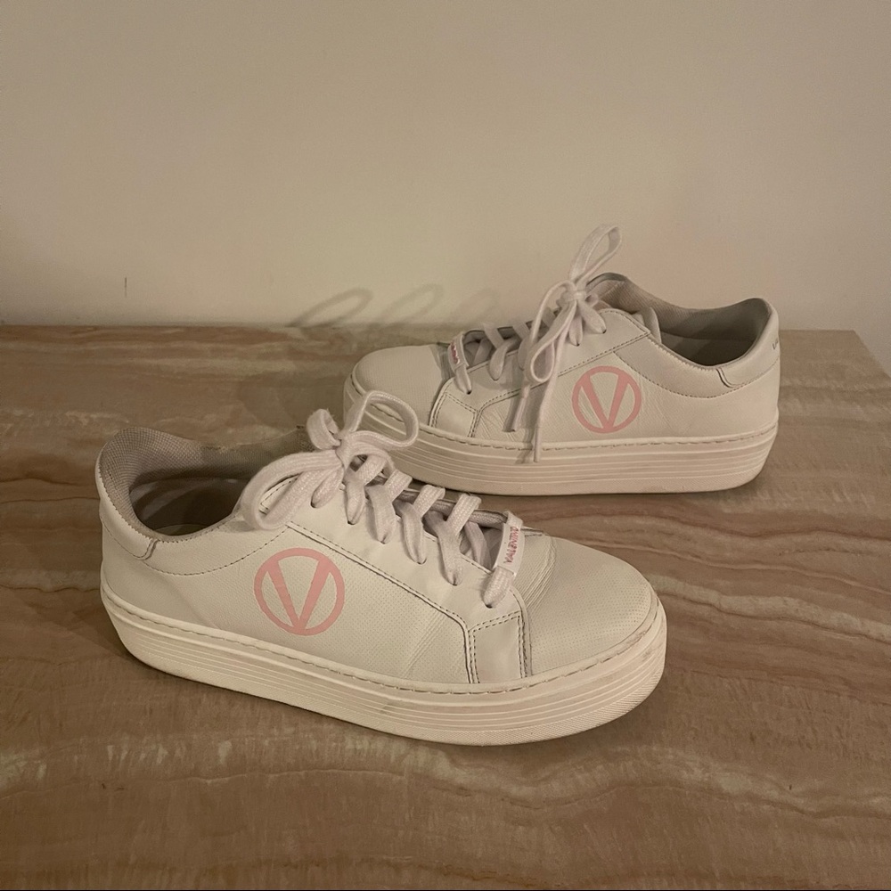 Valentino by Mario Valentino Sela Perforated Leather Platform Sneakers
